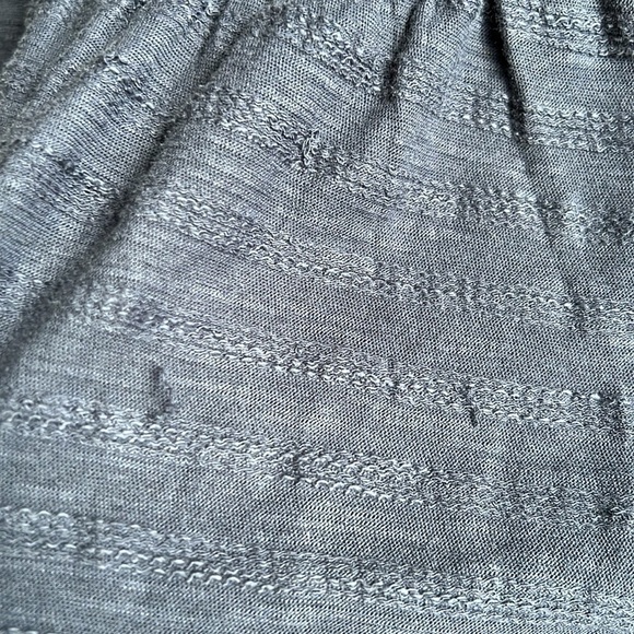 Anthropologie Elinor Textured Navy Blue Puff Short Sleeve Blouse - Picture 11 of 11